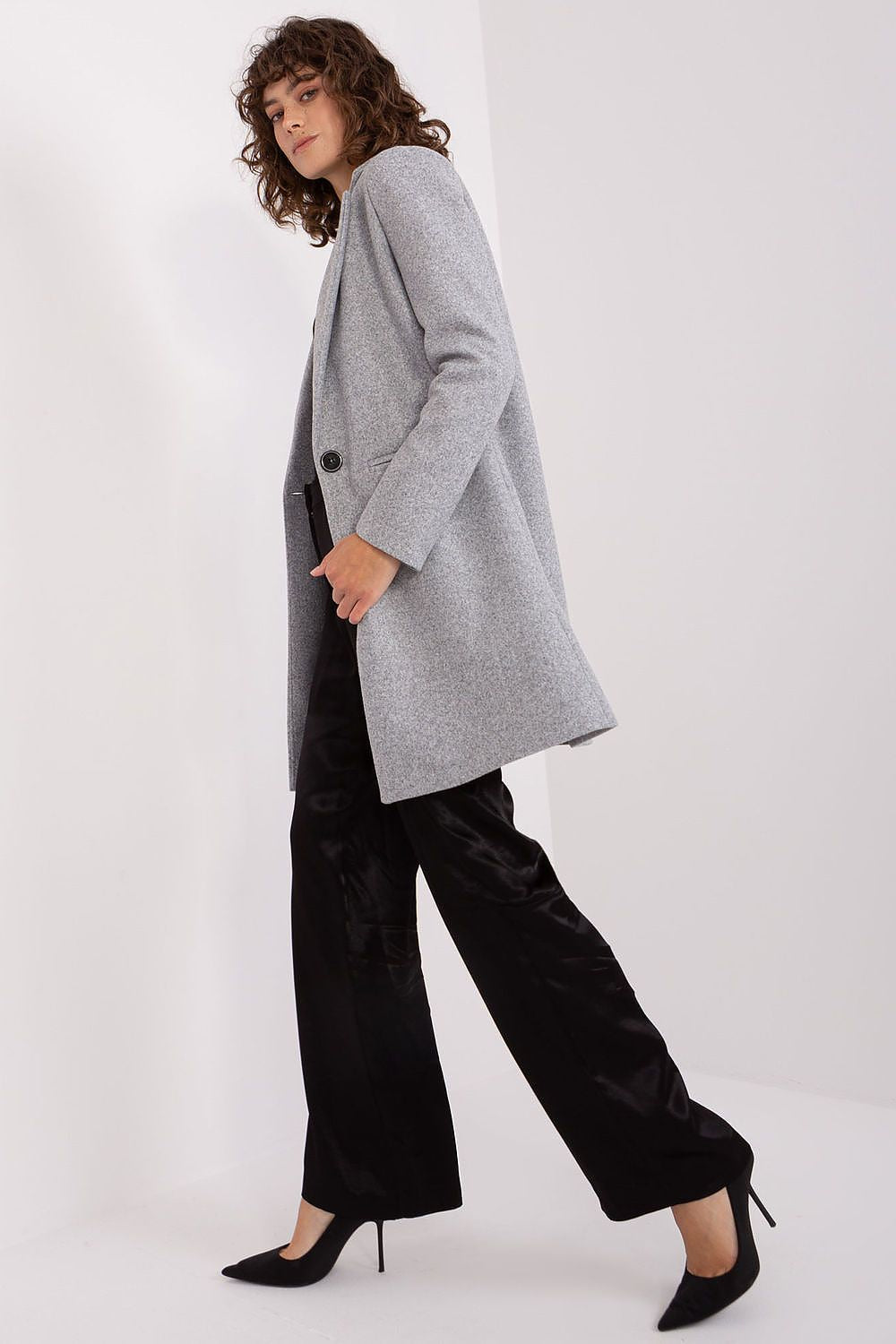   Płaszcz Damski Model TW-PL-BI-23314.00P Grey - Och Bella 