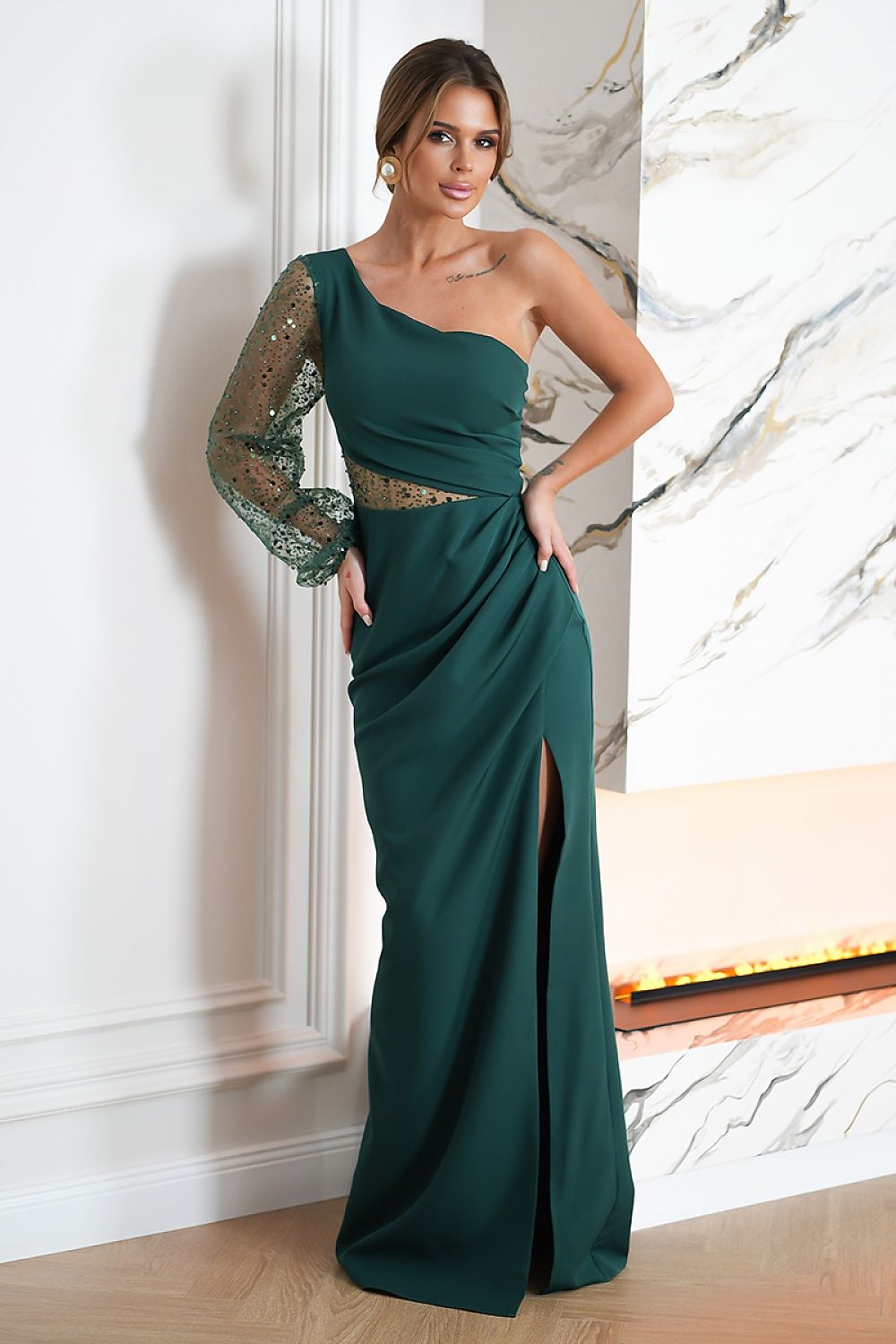  Sukienka Model 296-13 Bottle Green - Bicotone 