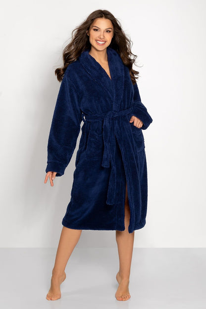  Szlafrok Damski Model Josephine Long 223386 Navy - Momenti Per Me 