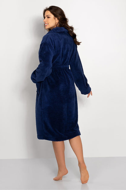  Szlafrok Damski Model Josephine Long 223386 Navy - Momenti Per Me 