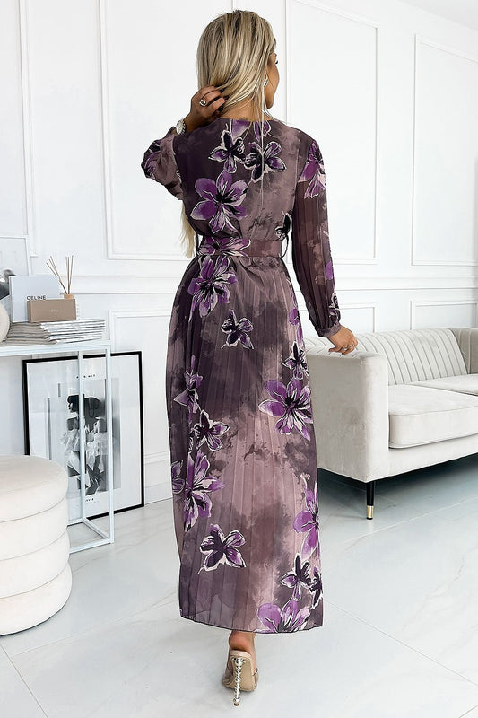   Sukienka Model 520-1 Violet Flowers - Numoco 