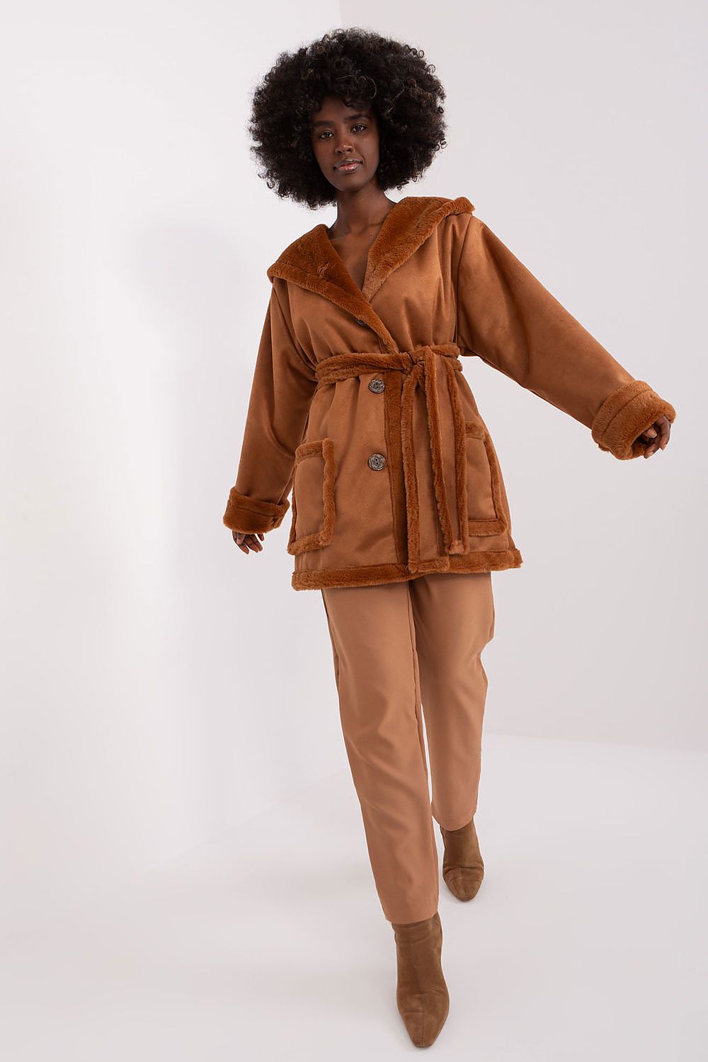   Płaszcz Damski Model LK-KR-509459.96P Light Brown - Lakerta 