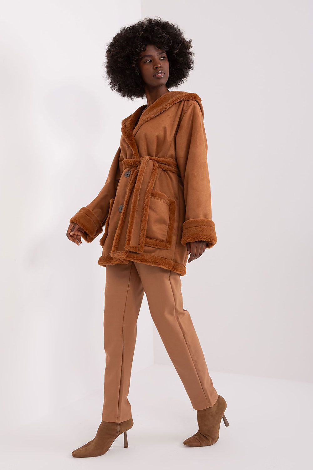   Płaszcz Damski Model LK-KR-509459.96P Light Brown - Lakerta 