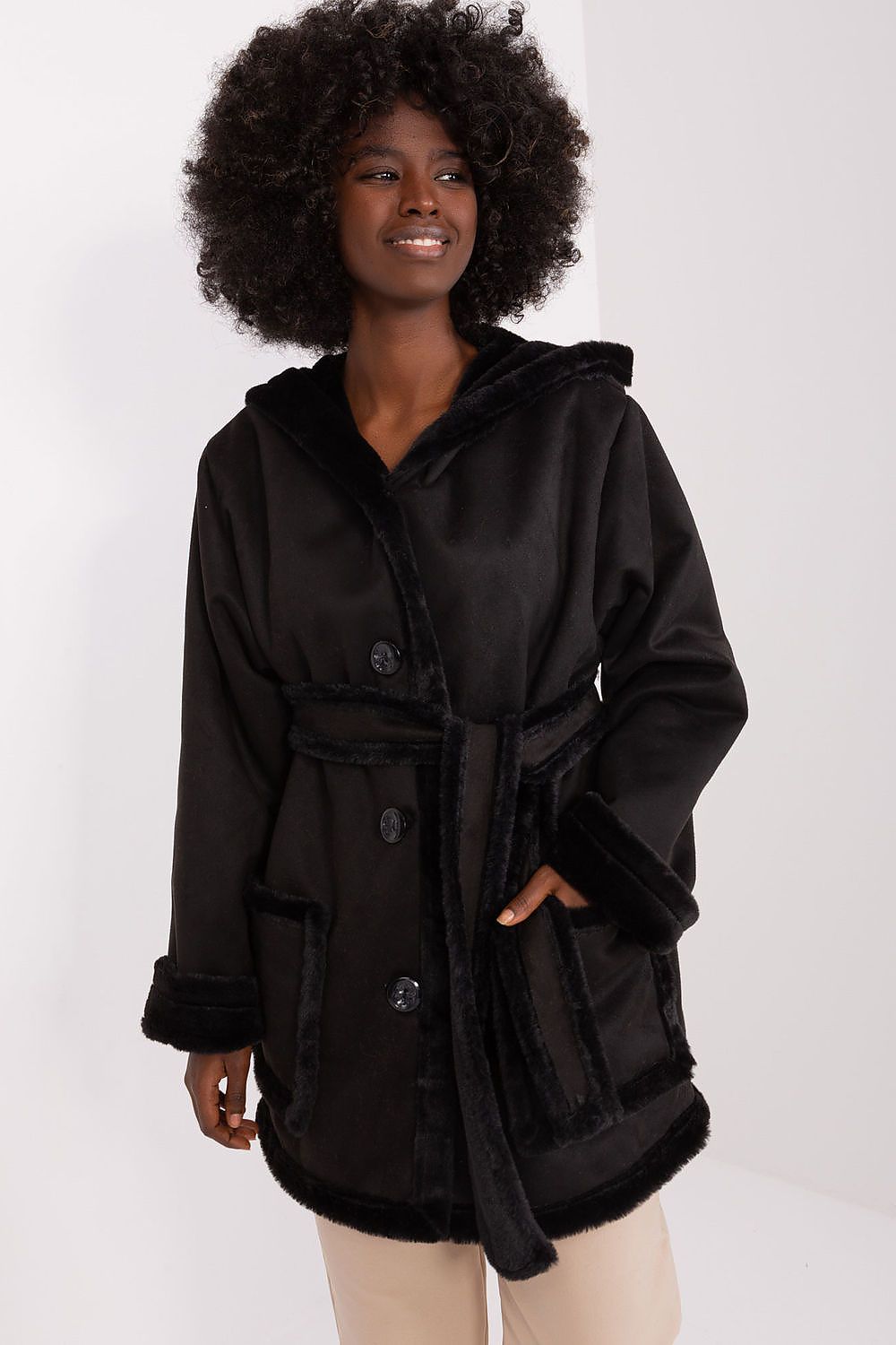   Płaszcz Damski Model LK-KR-509459.96P Black - Lakerta 