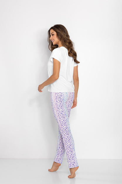  Piżama Damska Model Coco 223809 White/Lila - Momenti Per Me 
