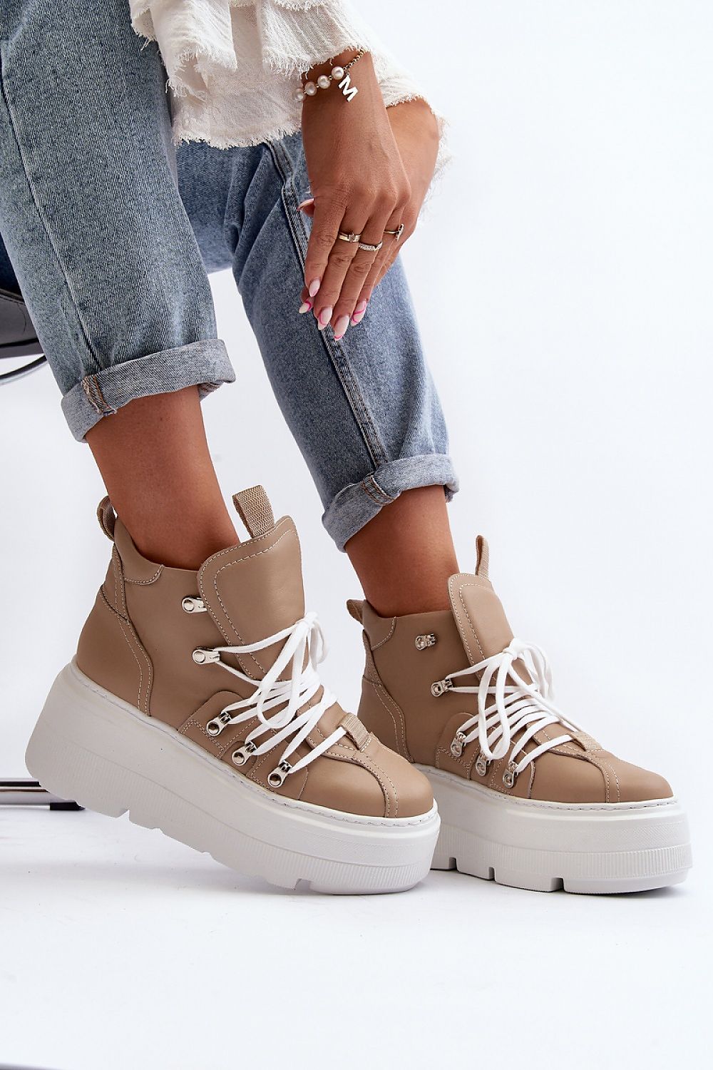   Buty Sportowe Model Zazoo 3416 Beige - Step in style 