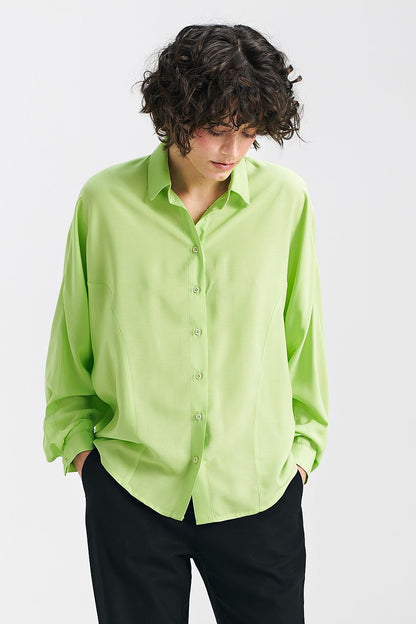   Bluzka oversize fason nietoperz B158 Limonka - Nife 