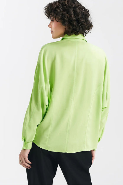   Bluzka oversize fason nietoperz B158 Limonka - Nife 