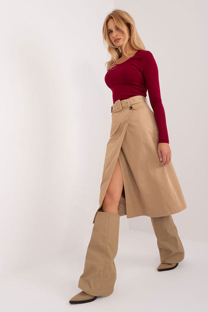 Spódnica Model EM-SD-B9223.25 Camel - Factory Price 