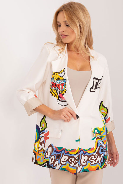   Marynarka Model DHJ-MA-18525-7.67 Ecru - Italy Moda 