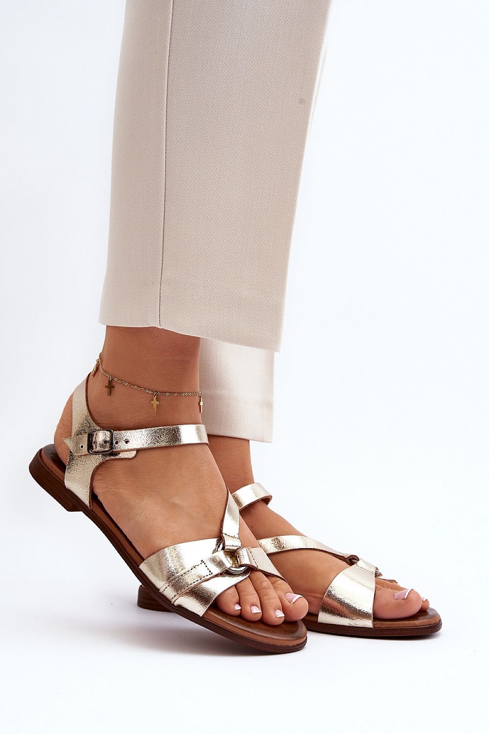  Sandały Model Zazoo 40182 Gold - Step in style 