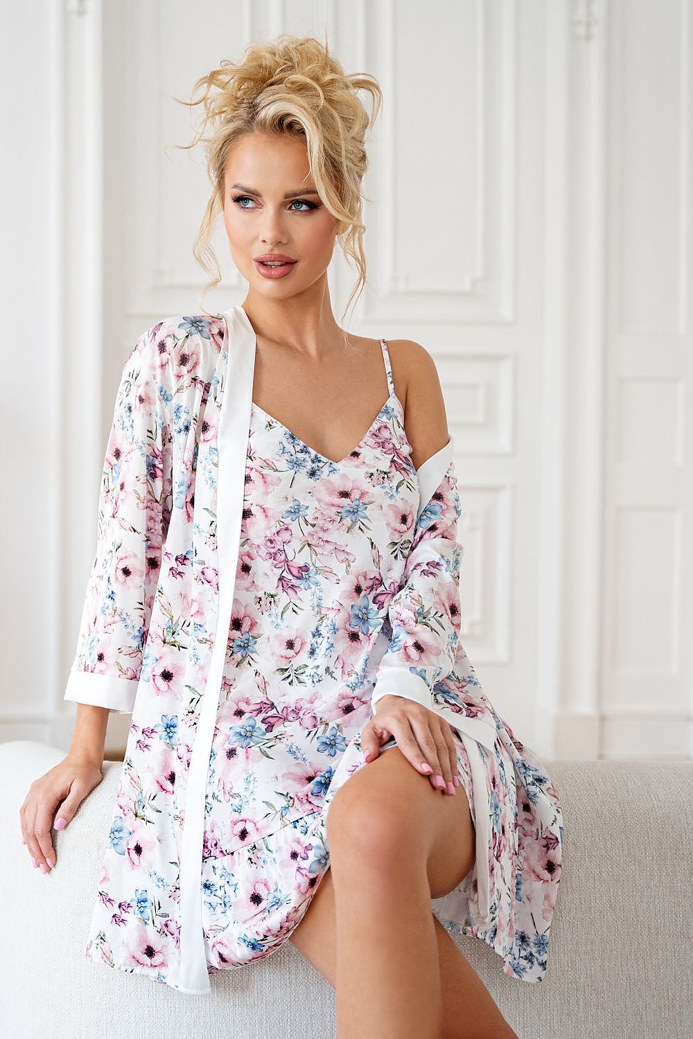  Szlafrok Damski Model Rosa Ecru - Donna 
