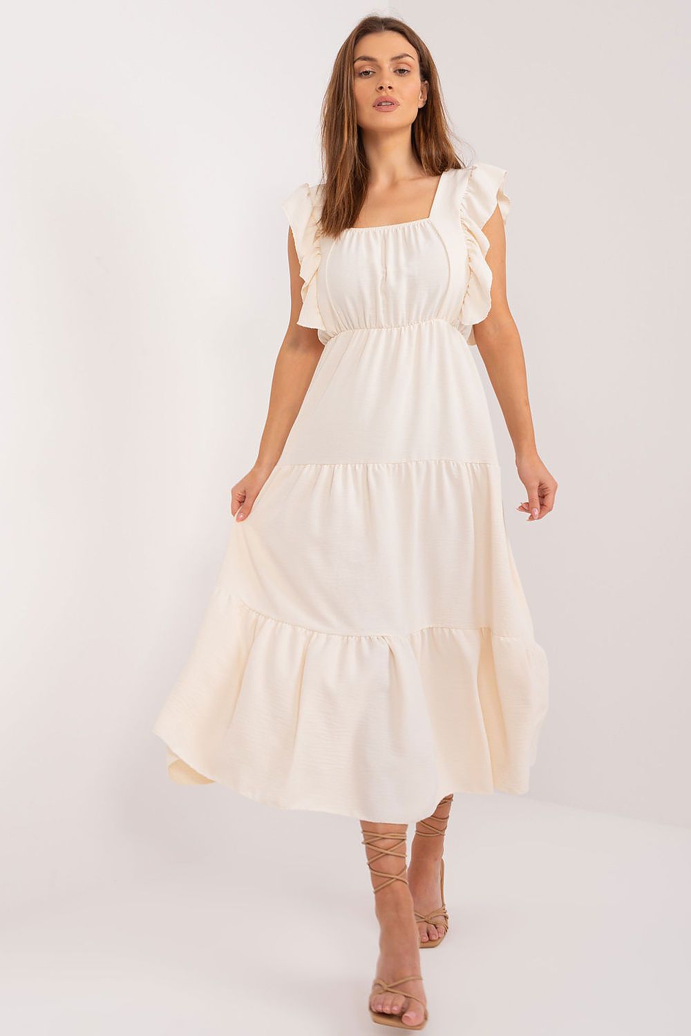  Sukienka Model DHJ-SK-8352.04 Light Beige - Italy Moda 