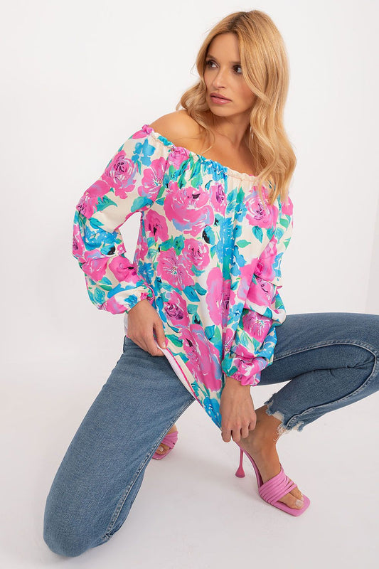   Bluzka Model WN-BZ-8281.59 Blue - Rue Paris 