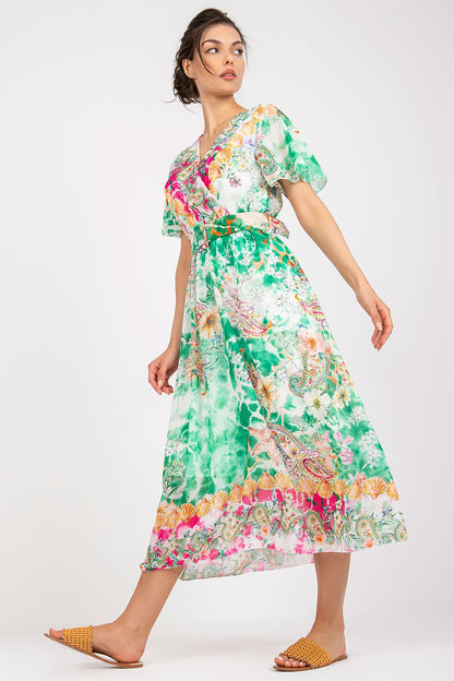  Sukienka Model DHJ-SK-15967-1.01P White/Green - Italy Moda 