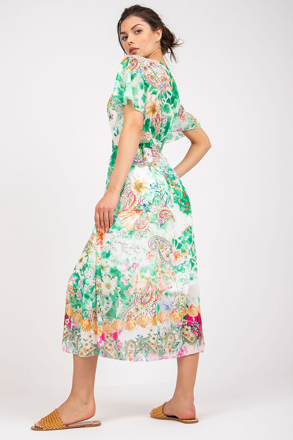  Sukienka Model DHJ-SK-15967-1.01P White/Green - Italy Moda 