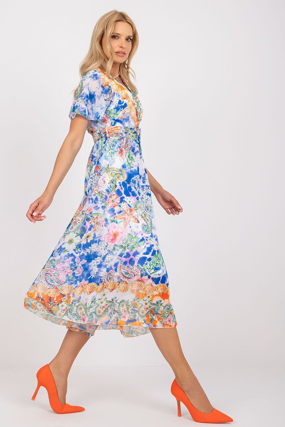  Sukienka Model DHJ-SK-15967-1.01P White/Blue - Italy Moda 