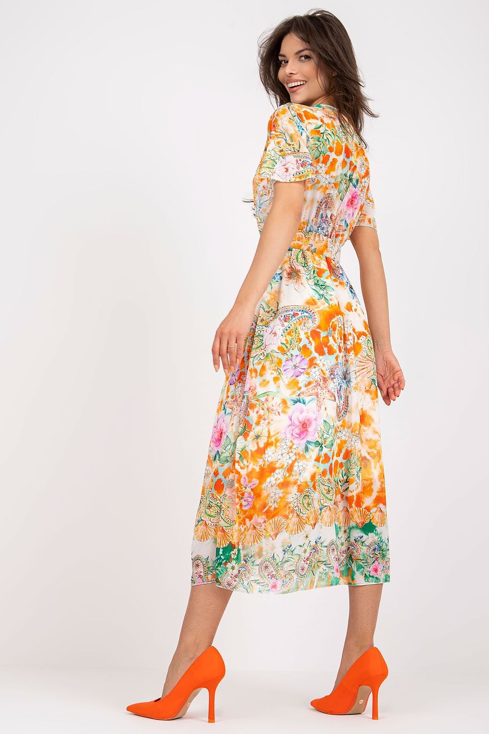  Sukienka Model DHJ-SK-15967-1.01P Orange - Italy Moda 