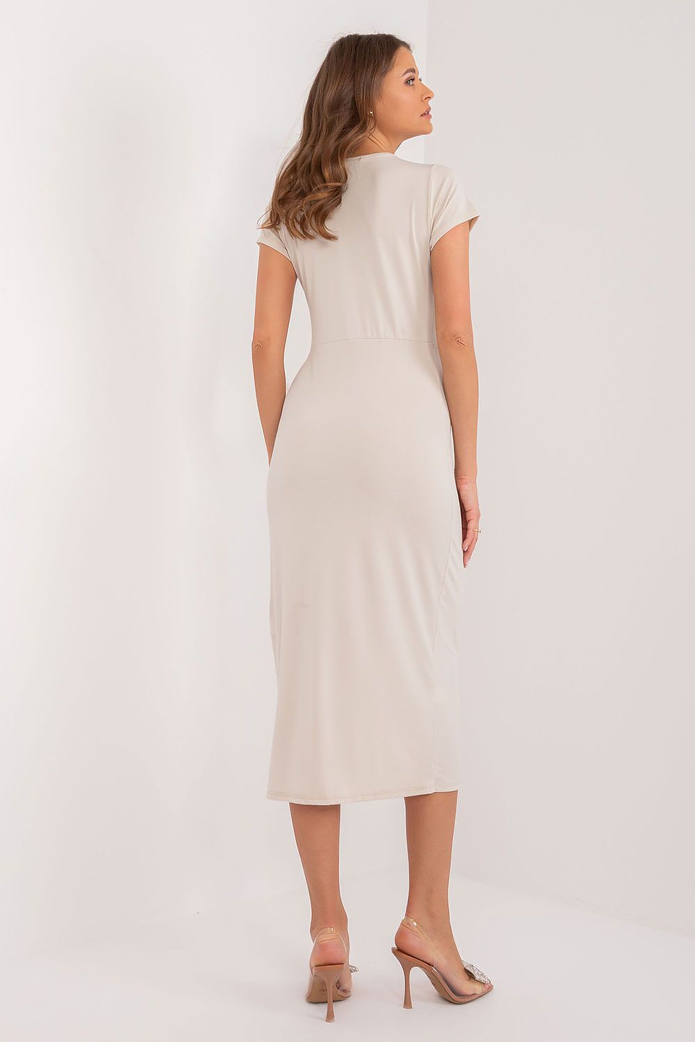 Sukienka Model DHJ-SK-17302K.93 Light Beige - Italy Moda 