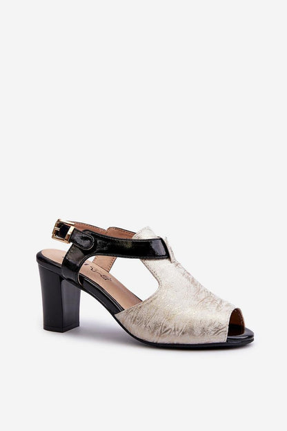  Sandały Model Queenmarie ASA228-3 Gold/Black - Step in style 