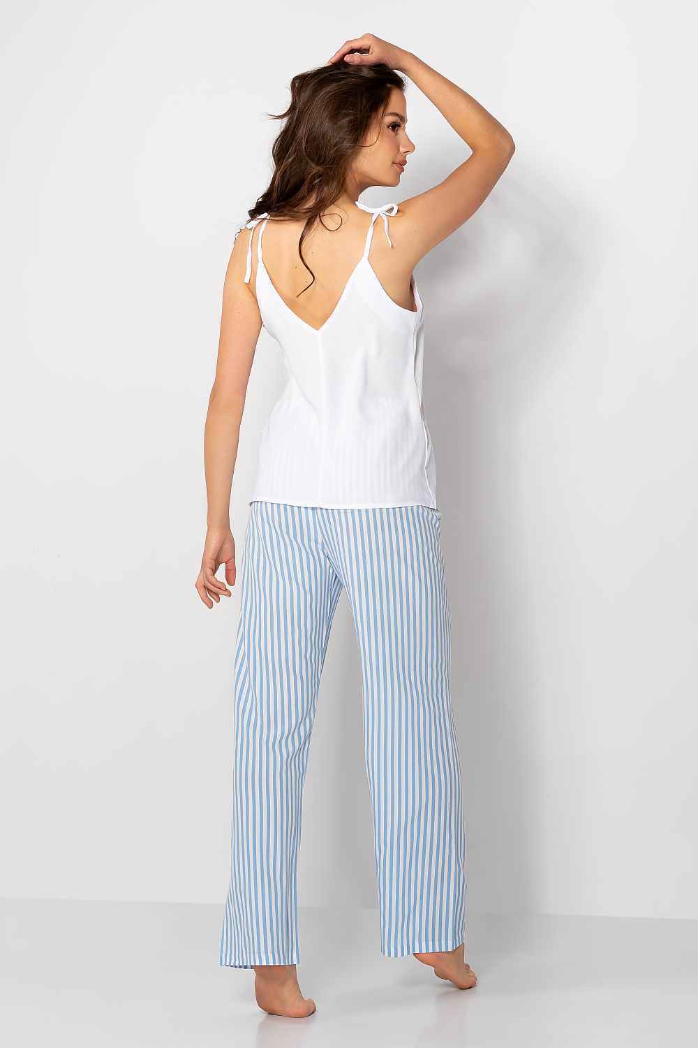  Piżama Damska Model Erica 223812 White/Baby Blue - Momenti Per Me 