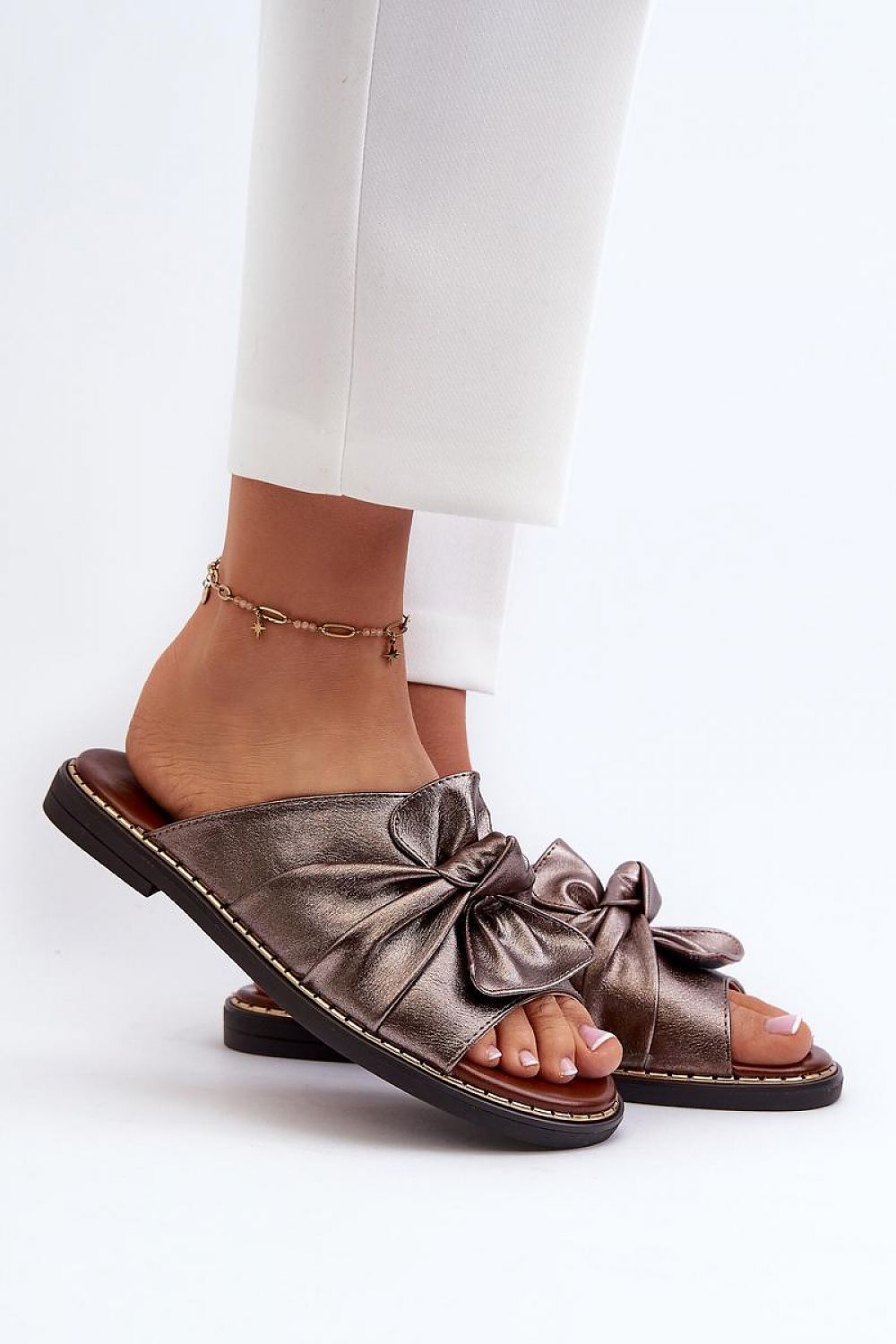  Sandał Klapki Model Nelvira RMR2266-8 Miedź - Step in style 