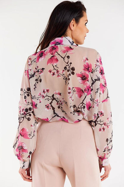   Koszula Damska Model A513 Cherry Flowers - awama 