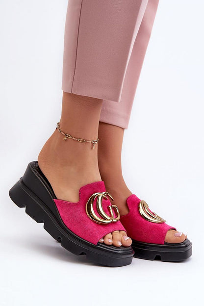  Sandał Klapki Model Iaria 58295  Fuksja - Step in style 