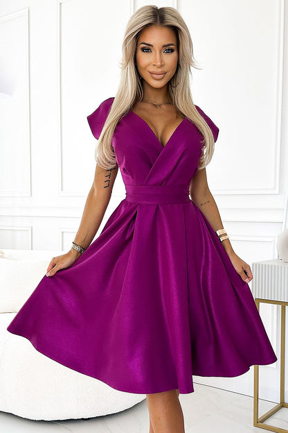  Sukienka Model Scarlett 348-8 Fuksja Brokat - Numoco 