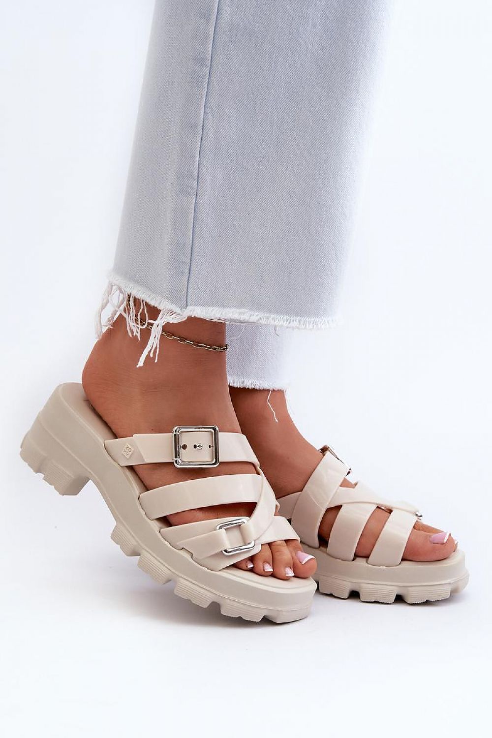  Sandał Klapki Model Zaxy NN285042 Light Beige - Step in style 