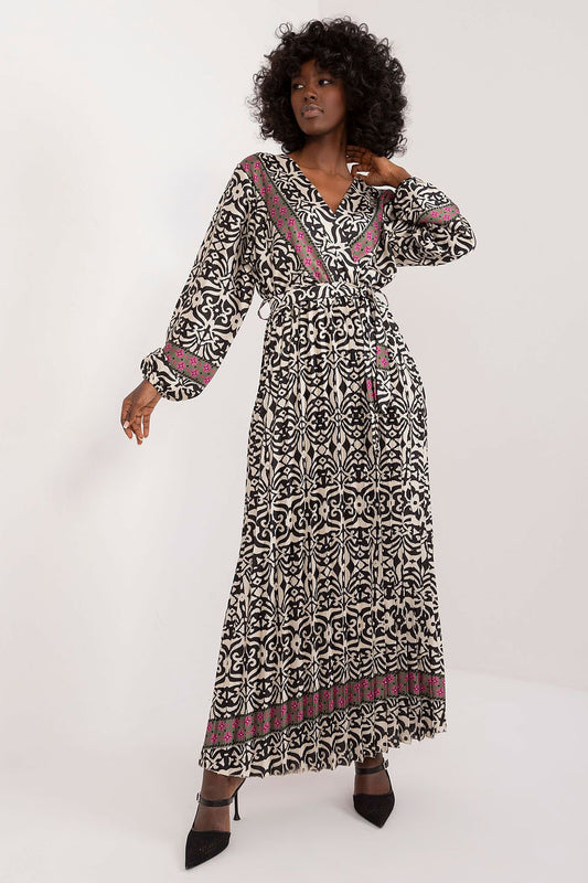  Sukienka Model DHJ-SK-16656.13X Black/Beige - Italy Moda 