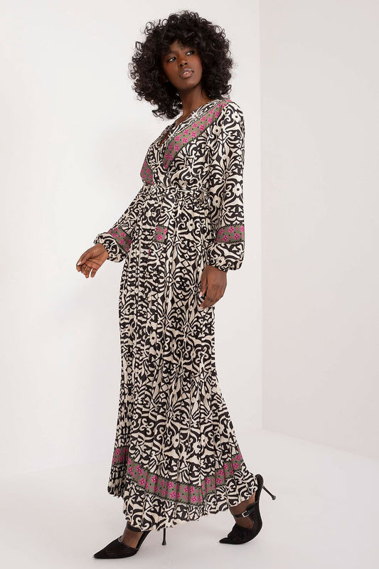  Sukienka Model DHJ-SK-16656.13X Black/Beige - Italy Moda 