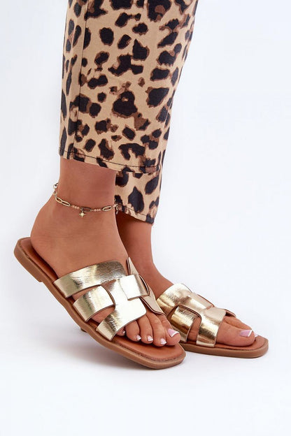  Sandał Klapki Model Risamay 24SD35-7089 Gold - Step in style 