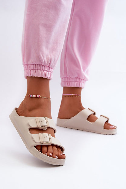  Sandał Klapki Model Luciene 24SD97-7738 Beige - Step in style 