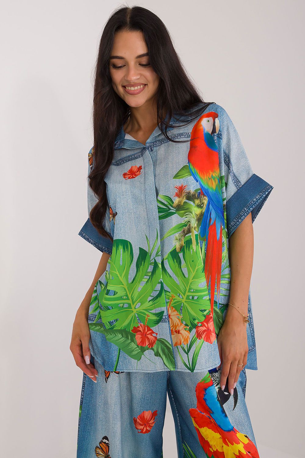   Koszula Damska Model DHJ-KS-19007.32 Blue - Italy Moda 