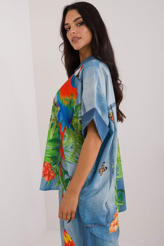   Koszula Damska Model DHJ-KS-19007.32 Blue - Italy Moda 