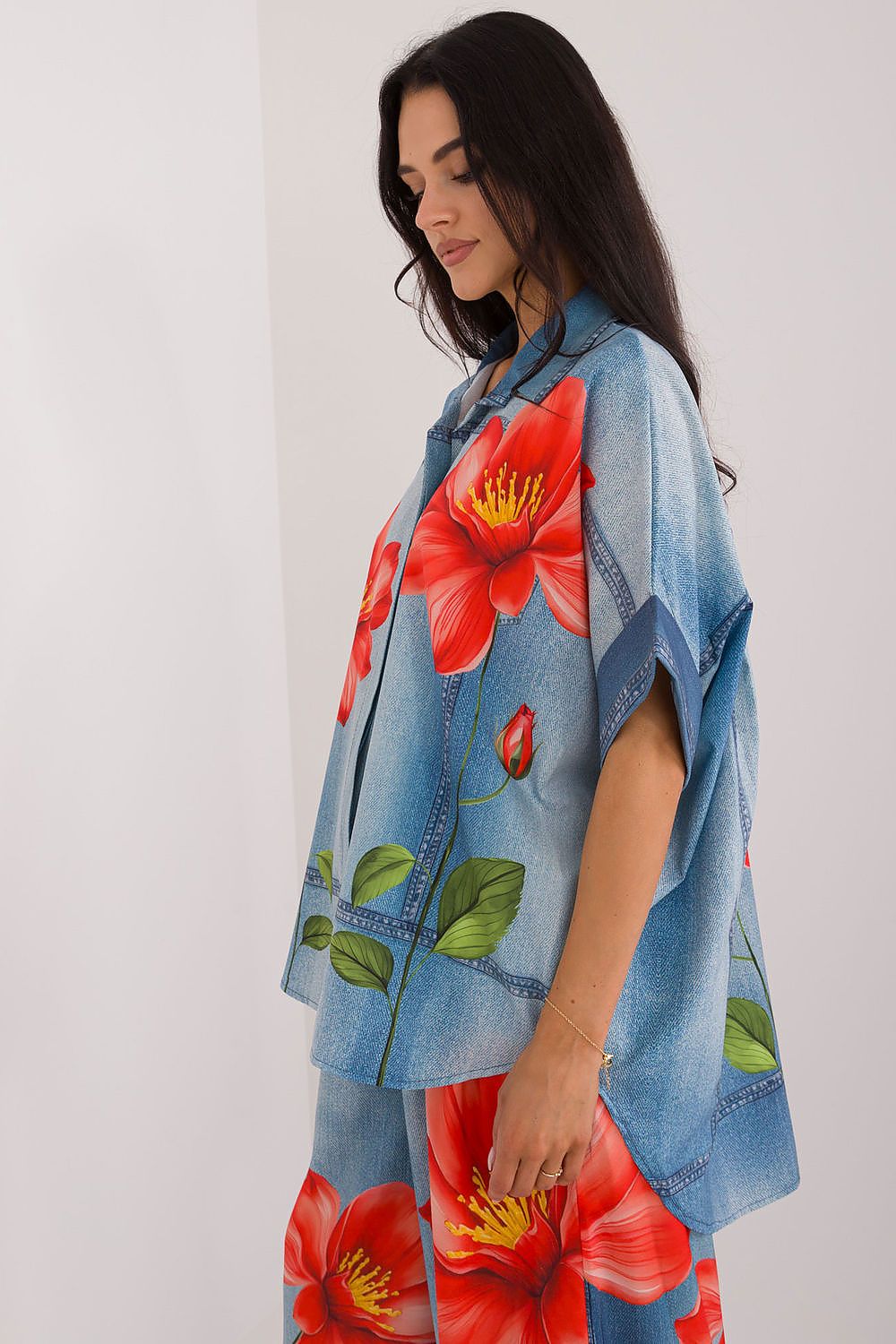   Koszula Damska Model DHJ-KS-19007-1.30 Blue - Italy Moda 