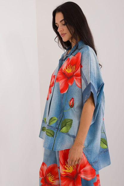   Koszula Damska Model DHJ-KS-19007-1.30 Blue - Italy Moda 