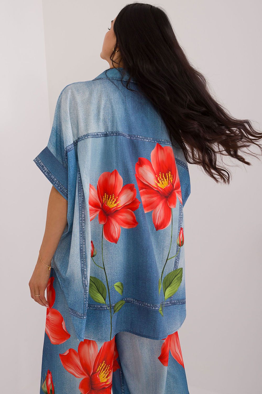   Koszula Damska Model DHJ-KS-19007-1.30 Blue - Italy Moda 
