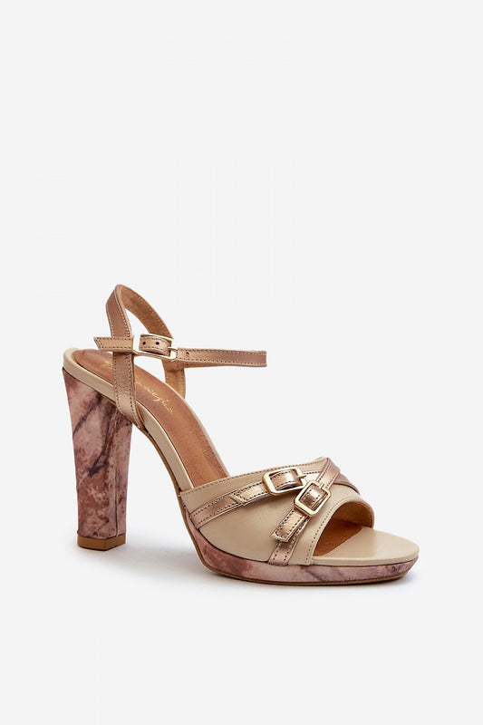  Sandały Model Maciejka 06564-22 Beige/Gold - Step in style 