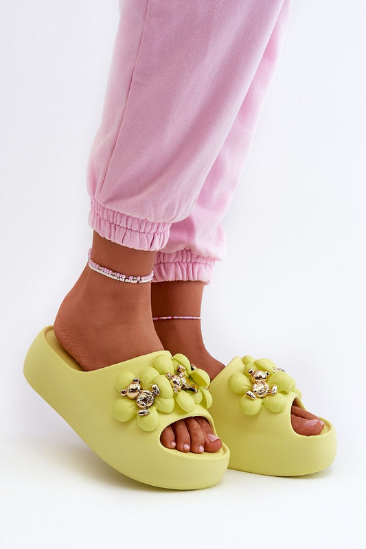  Sandał Klapki Model Bremavia BG181 Limonka - Step in style 