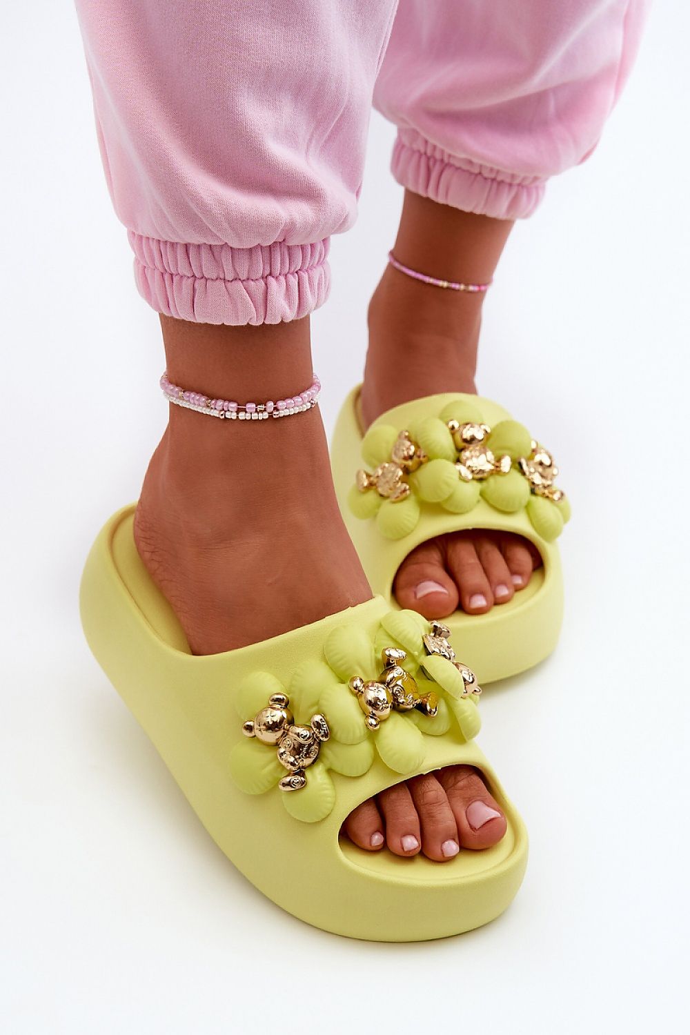  Sandał Klapki Model Bremavia BG181 Limonka - Step in style 