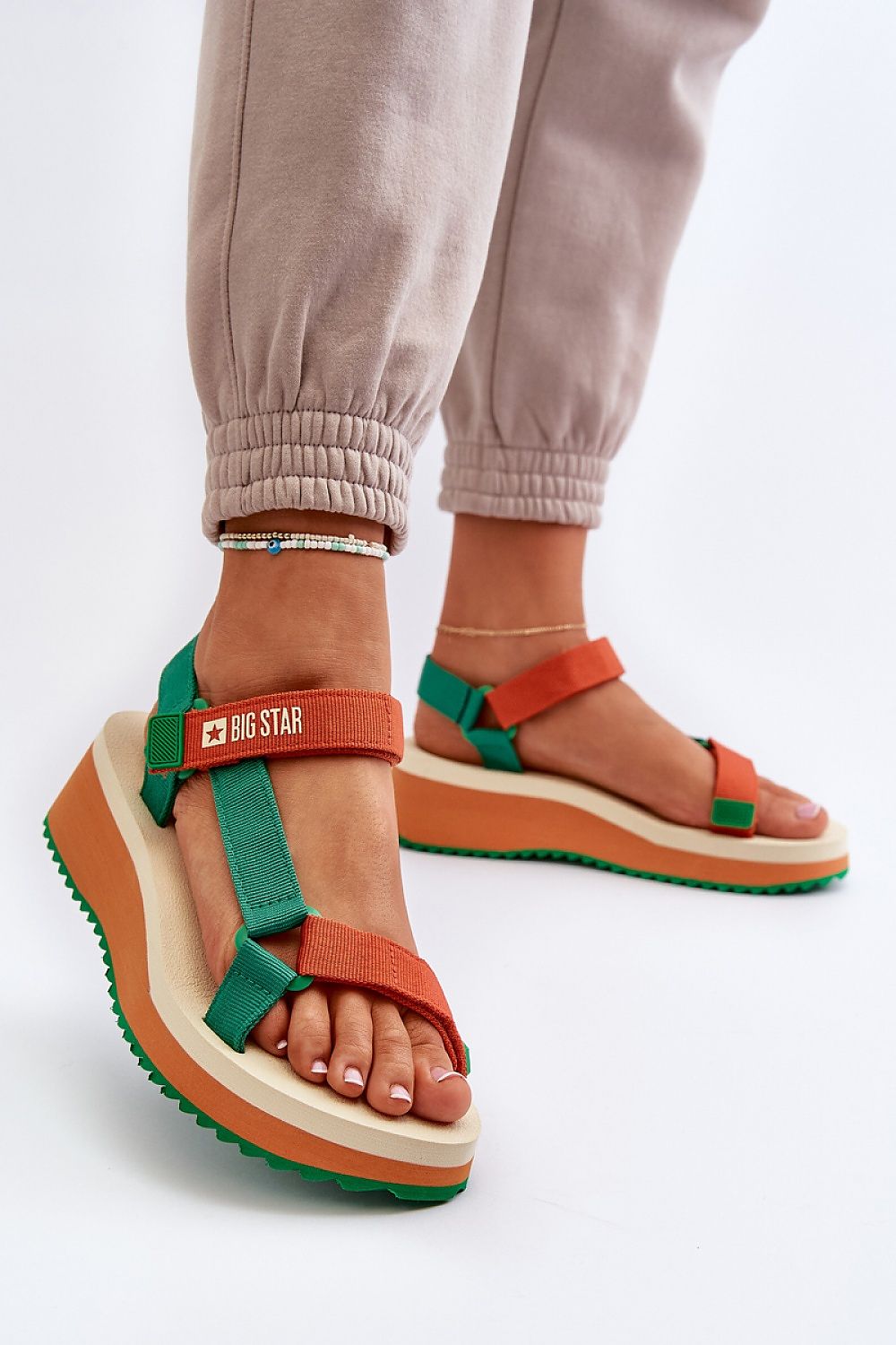  Sandały Model Big Star NN274A053 Green/Orange - Step in style 