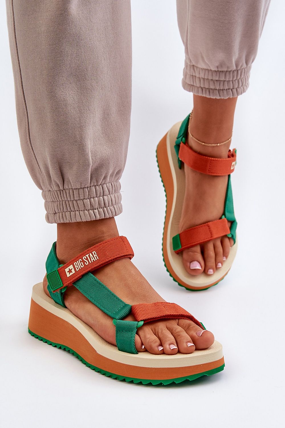  Sandały Model Big Star NN274A053 Green/Orange - Step in style 