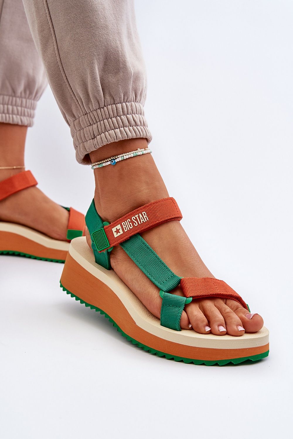  Sandały Model Big Star NN274A053 Green/Orange - Step in style 
