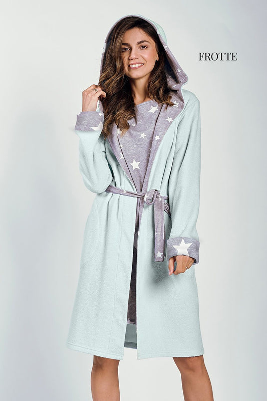  Szlafrok Damski Model Brigitte 3211 Frotte Mint - Taro 