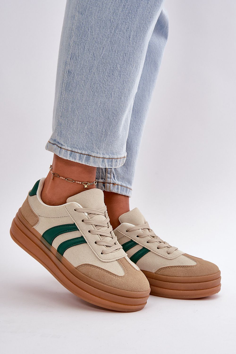   Buty Sportowe Model Nesonice 24SP26-6769 Beige/Green - Step in style 
