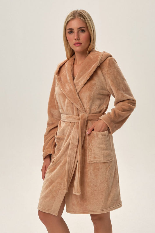 Szlafrok Damski Model Fiora 41954-80X Beige - Henderson 