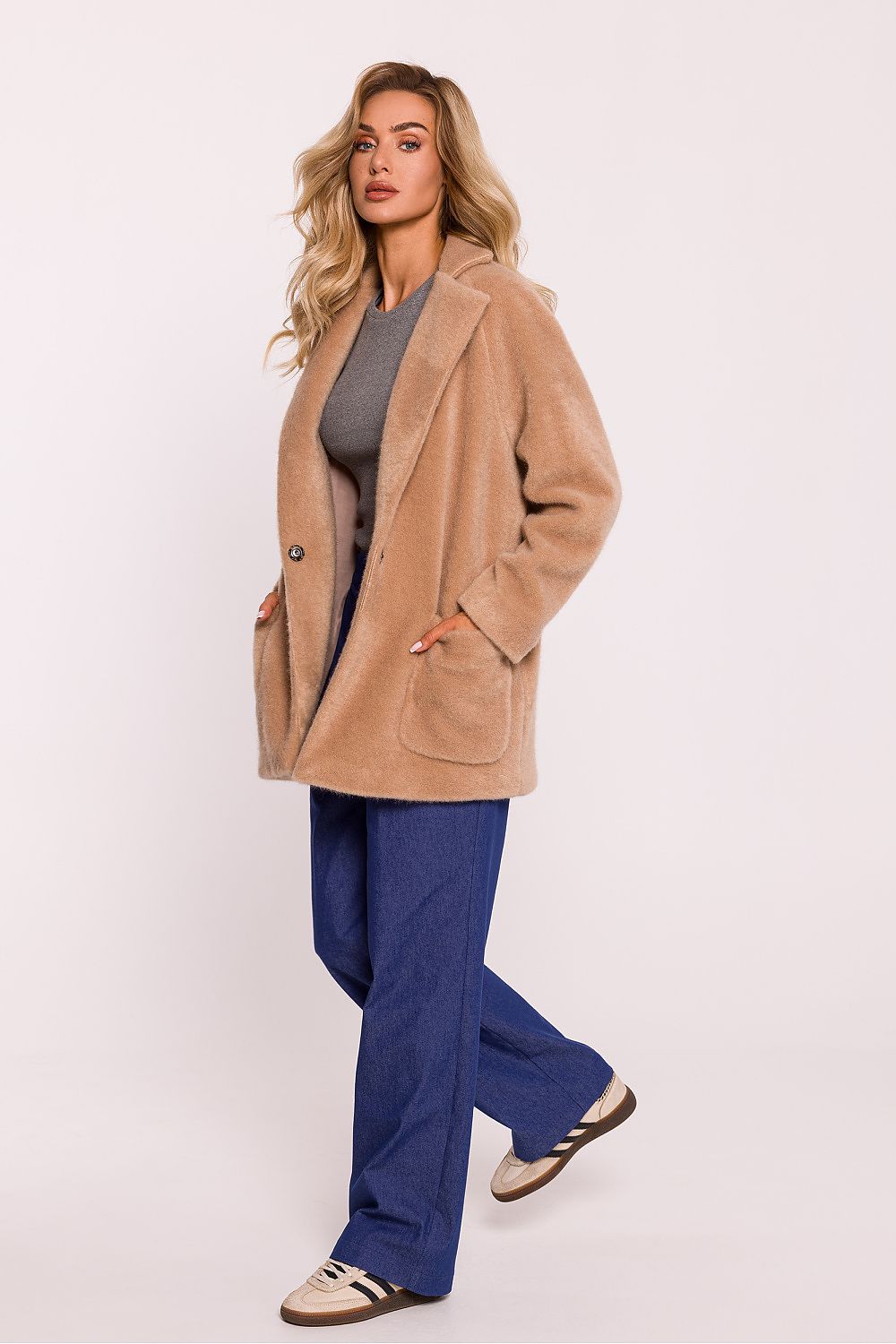   Płaszcz Damski Model MOE808 Beige - Moe 