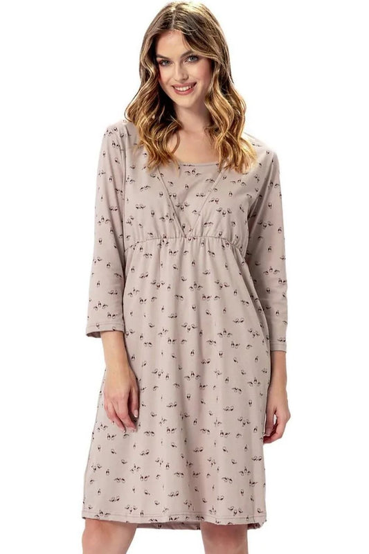  Koszulka nocna Koszula Nocna Model Majka 1385 Beige - M-Max 